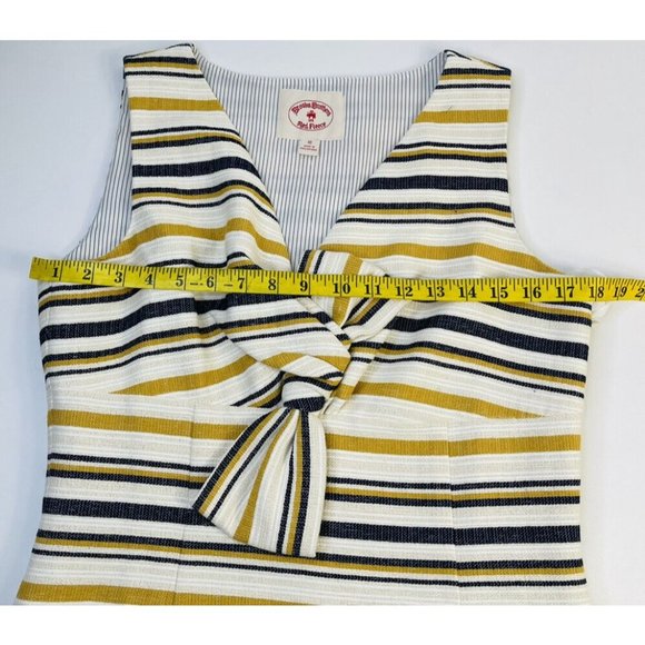 Brooks Brothers Striped Sleeveless Dress - Yellow, Black, White - Picture 4 of 9